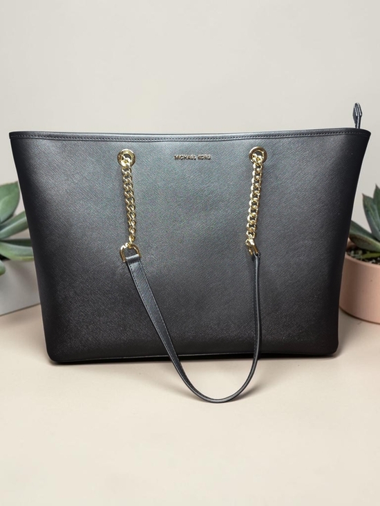 Michael Kors Handbags - Michael Kors Extra Large Black Leather Shoulder Tote/Laptop Bag NWT